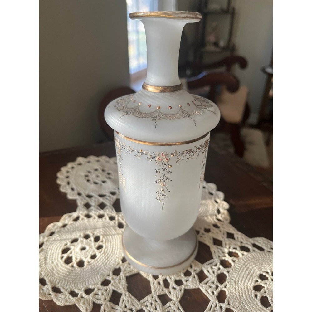 1920s Rare French Hand Painted Bristol Decanter